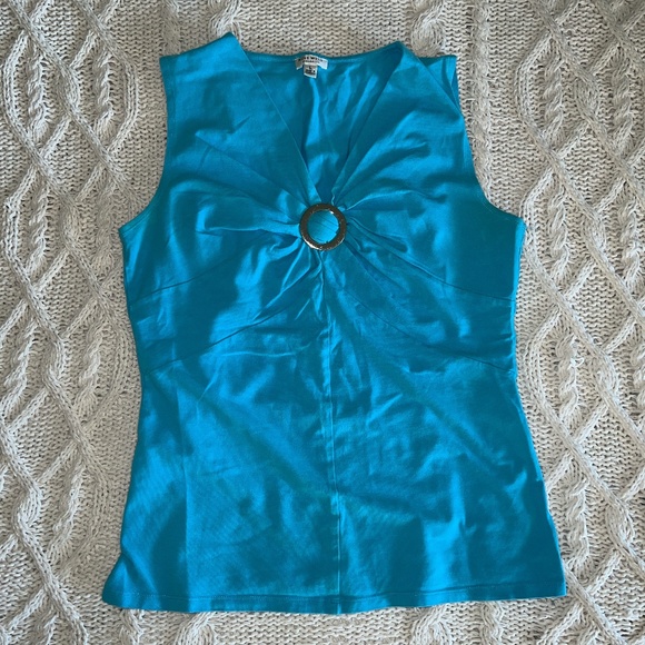 Vintage Y2K Aquamarine Blue Blouse - Picture 3 of 8